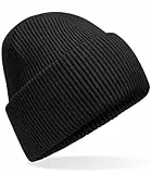 Hatstar Warme Damen Beanie Mütze | Herren Grobstrick Wintermütze | Wollmütze Strickmütze | Unisex für Damen und Herren | Weich und Dick (Schwarz)