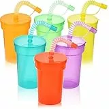 VITEVER 6 Pack Party Becher, Wiederverwendbare Plastikbecher mit Deckeln und Strohhalmen, ideal für Schulveranstaltungen, Themenpartys und Geburtstagsfeiern, Partyzubehör