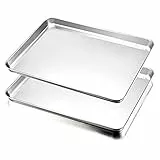 Backblech, HaWare Edelstahl Ofenblech Kuchenblech 2er Set, 40 x 30 x 2.5cm, Rechteckige Fettpfanne Backofen Tablett zum Backen & Servieren - Ungiftig ＆Gesund, Leicht zu Reinigen＆Spülmaschinenfest
