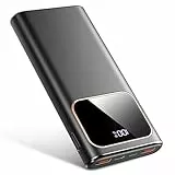 Powerbank 10000mAh, Power Bank PD15W Schnelles Aufladen mit USB C Input & Output Externer Akku, Tragbares Ladegerät LED Display 3 Ausgängen & 2 Eingängen für iPhone 15 14 13 Serie, Samsung S23, Galaxy