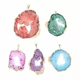 STOBOK 5 Stück Natürliche Achat Anhänger 1.38X1.18X0.39 Zoll Leicht Und Vielseitig Für Schmuckherstellung Schlüsselanhänger Armbänder Und Diy Projekte