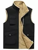 AIEOE Herren Fleece Weste Winter Warm Fleeceweste Outdoor Bodywarmer Herbst Ärmellos Jacke Multi-Taschen Stehkragen - EU M (Asie 2XL)