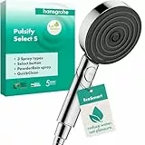 hansgrohe Pulsify Select S - wassersparender Duschkopf 6,9 l/min (EcoSmart), Handbrause mit 3 Strahlarten (Activation Version), Duschbrause, Sparduschkopf mit Antikalk-Funktion, Chrom, 24101000
