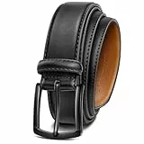 KEMISANT Ledergürtel Herren, Gürtel Herren Leder 35mm für Business und formelle Anlässe,Anzuggürtel Begleiter zu Männer Businessschuhe(Schwarz,105cm/32-34' taille verstellbar)