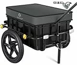 KESSER® Fahrradanhänger, Lastenanhänger, Handwagen mit Kupplung, Hochdeichsel, für Fahrrad Transportanhänger Transportbox mit 70 Liter Volumen, Max. 60kg, + Zubehör für Fahrräder mit 26-28 Anthrazit