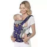 YooxArmor Babytrage Neugeborene ab Geburt,Ergonomische Gemütlich Leichtgewichtig Baby Carrier mit Nackenstütze für Kleinkind(4-36 Monate/3-30 kg),4 Positionen,Marineblau