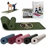 NEOLYMP Yogamatte rutschfest & gelenkschonend – Gelenkschonende Gymnastikmatte & Fitnessmatte für Zuhause – 183x61cm Trainingsmatte aus PVC – Sportmatte für Yoga, Pilates, Workout (Olivgrün)
