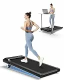 DeerRun Walking Pad mit 6% Steigung, Laufband für Zuhause und Home Office mit App, LED Anzeige und Fernbedienung bis 136 kg
