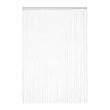 Relaxdays 5 x Fadenvorhang weiß, kürzbar, mit Tunneldurchzug, für Türen & Fenster, waschbar, Fadengardine, 145x245 cm, White