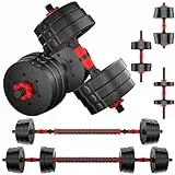 AJUMKER Hanteln set 20KG,3 in 1 Gewichte verstellbare hanteln set, hanteln frauen männer set, Langlebiges Krafttrainingsset für zu Hause, Robust und flexibel, Geeignet für Jungen und Mädchen (Red)
