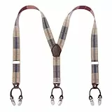 KANGDAI Hosenträger für Herren Breit Y Style 3.5 CM Mit Sehr 6 Starke Metall Clip Durable Elastic Verstellbare Hosenträger Geschenkbox für Herren und Damen