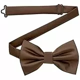 DonDon Fliege Herren handgefertigt Seiden-Look 12 x 6 cm Fliege Dunkelbraun