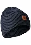 camel active Herren Beanie aus einem Baumwoll-Kaschmir-Mix Nachtblau, Menswear-OS