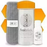 Freiblick Brillenbad im Set mit 50ml Spezialreiniger & Mikrofasertuch | Brillenreinigung in Optiker Qualität (Orange)