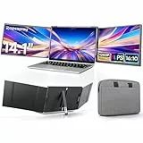 Dopesplay Laptop Bildschirm Erweiterung, 14'' 1200P Laptop Monitor Erweiterung, USB-C/HDMI Triple Laptop Screen Extender, Plug & Play, Kompatibel mit 13'-17' für Windows, Mac, Android