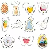 Ausstecher Ostern Set, 11 Stück Ausstechformen Oster Plätzchen Keksausstecher Ostern Plätzchenausstecher Linzer Ausstecher von Hasen Ei Karotte Küken Osterhasen
