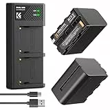 K&F Concept NP-F970 2er-Pack 6600mAh Akkus und LED Ladegerät Kit Kompatibel mit Sony NP-F550 F570 F750 F770 F930 F950 F960 F970 für High Power LED Lichter/Monitor/Kamera Slider