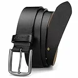CHAOREN Ledergürtel Herren Schwarz, Gürtel Herren Leder Schwarz 35mm für Jeans, Weicheres Leder Passt Besser
