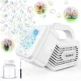 Bombble Tragbare Kinder Seifenblasenmaschine, Automatische Seifenblasenmaschine 10000+ Blasen/Min mit Seifenblasenlösung/Licht, Kinder Seifenblasenmaschine Outdoor Hochzeit/Party