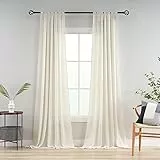 VOILYBIRD Vorhang Schlaufenschal Gardine 2er Set für Wohnzimmer Natur Leinen HxB 245x140