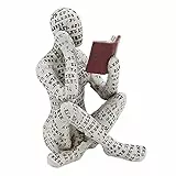 TOPINCN Mädchen-Lesefigur, Harz-Figur Innovative Lady Reading Pulp Molding Bücherregal-Ornamente, Desktop-Bücherregal-Dekoration (A)