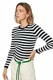 TRENDYOL Damen Trendyol Green Striped Knitwear Pullover Sweater, Marineblau, L EU