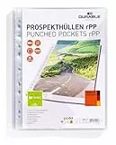Durable Prospekthüllen A4 in Premiumqualität, aus recyceltem PP, 100 Stück, oben offen, 268419
