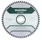 metabo Kreissägeblatt - 254x30, Zähnezahl: 60, Zahnform: FZ/TZ, Spanwinkel: 5° negativ - Präzisionssägeblatt für Holz, geeignet für Laminat, Kunststoff, Alu, Kupfer, MDF - Feine Längs- & Querschnitte