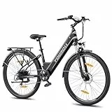 Touroll J1 ST 27,5' E Bike, Elektrofahrrad Trekkingrad E-Bike Herren Damen mit 561.6Wh Akku,100km Reichweite, 250W Motor, E-Fahrrad mit 7-Gang-Getriebe, Pedelec Citybike EBike für Erwachsene