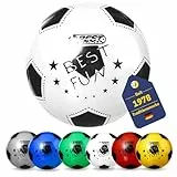 BEST SPORTING PVC-Ball Fun I Leichter Spielball I weißer Fußball I hochwertiger Wasserball I 23 cm großer Beachball I bunter Ball Logo I Gummiball I Ball Kinder