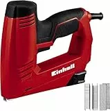 Einhell Elektrotacker TC-EN 20 E (für Klammern Typ 53, Nägel Typ 47, elektronische Schlagkraftvorwahl, Sicherheitsnase, inkl. 1000 Klammern/500 Nägel)
