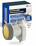 SCHWAIGER Single LNB digital Sun Protect I Low Noise Blockconverter für 1 Teilnehmer I extrem wetterfest & geeignet für Multifeedanlagen I SAT-Zubehör für störungsfreien Empfang I hellgrau