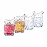 Relaxdays Trinkgläser, 4er Set, 300 ml Volumen, Vintage Gläser mit Goldrand, für Wasser, Saft und Limo, transparent