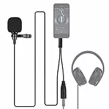 VBESTLIFE 1,5 m Interview Lavalier Mikrofon, Doppelrevers Lavalier Clip Mikrofon Aufnahmemikrofon Set mit 3,5 mm Stecker für Computer Kameras Handys