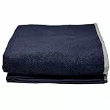 HOMELEVEL XL Sauna Handtuch Badetuch SPA Baumwolle 180 x100cm Saunahandtuch Saunatuch Dunkelblau/Weiß