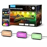 Govee Outdoor Zaun Wandleuchte Außen Funktioniert mit Matter und Alexa, RGBWIC Zaunleuchte mit 4000K weißem Licht, Musikmodus und 60 Szenenmodi für Zaun Terrasse Garten Wand, IP65 Wasserdicht,6 Stück