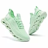 TIANZEBEN Herren-Turnschuhe, Laufen, Walking, Slipper, Sport, Joggen, Tennis, Fitnessstudio, bequem, modisch, Mesh-Obermaterial, leichte Schuhe, grün, 43.5 EU