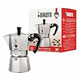 Bialetti - Moka Express: Ikonische Espressomaschine für die Herdplatte, macht echten Italienischen Kaffee, Moka-Kanne 3 Tassen (130ml), Aluminium, Silber, Alu