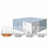 Zwiesel Glas Whiskyglas Pure (4-er Set), stilvolle Tumbler für Whisky, spülmaschinenfeste Tritan-Kristallgläser, Made in Germany (Art.-Nr. 122319)