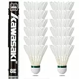 Badminton bälle Badminton Federbälle 12 Stück, Geschwindigkeit 77，Hurrikan Technologie Doppelte Haltbarkeit,Kawasaki 8E Hervorragend mit großer Stabilität und Haltbarkeit für professionelle Spieler