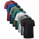 YOIOWVY Sport T Shirts Herren 1/3/5/7Per Pack Kurzarm Herren Atmungsaktiv Funktionsshirt Schnelltrocknend Sportshirts Running Gym Shirts
