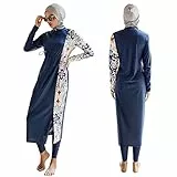 IBTOM CASTLE Bescheidene Bademode, muslimischer Badeanzug für Damen, volle Abdeckung, langer Blumendruck, islamischer Hijab, Burkini, 3-teiliges Set, Strandbekleidung, Surfen, Tauchanzug, Outfit,