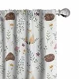 ABAKUHAUS Wald Vorhänge, Gardinen, Rural Wildlife Zusammensetzung, Fensterbehandlungen für Wohnzimmer Schlafzimmer Dekor, 2 Stück 75 cm b x 225 cm h, Mehrfarbig