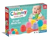 Clementoni Weiche Bausteine Clemmy 17988 – 10 Softbausteine für Babys & Kleinkinder ab 6 Monaten – Sensorik Spielzeug zum Stapeln & Bauen – Waschbar, sicher & Made in Italy – Geschenkidee Baby