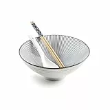 IBILI - Set für Ramen Hakata, Schüssel + Löffel + 2 Stäbchen, Porzellan