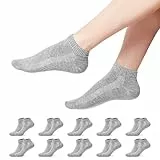 YOUCHAN Sneaker Socken Damen Herren 10 Paar Atmungsaktives Mesh Sportsocken Kurze Halbsocken Baumwollsocken-Grau 35-38