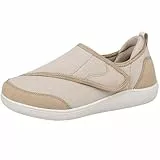 Eagsouni Extra Weit Diabetiker Schuhe Damen Herren Hausschuhe Leichte Atmungsaktive rutschfest Orthopädische verbandsschuhe Klettverschluss Senioren Walkingschuhe für Geschwollene Füße,Beige,40 EU