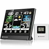 Bresser MeteoTemp BF Funk Wetterstation mit Touch-Display, Außensensor, Wettervorhersage, Raumklima-Indikator, Temperatur-, Luftfeuchtigkeit- und Empfang des DCF-Zeitsignals, Wecker