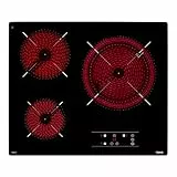 COCINA TB PRO 6315 3 zonas, zona doble 210/270, Touch Control, Cristal redondeado, Sistema Fast-Click, SCHOTT GLASS