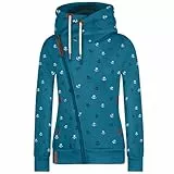 Newbestyle Jacke Damen Sweatjacke Vicky Zip Hoodie Pulli Oberteile Damen Kapuzenpullover Pullover mit Kapuze und Kordel,Turquoise,L